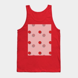 Red circles on a pink background, polka dot. Tank Top